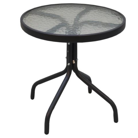 STOLIK OKRĄGŁY BISTRO OGRODOWY SZKLANY BALKONOWY 60 CM