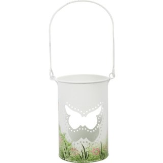 Świecznik Tealight Motylkowy Lampion - Biały z Uchwytem do Zawieszenia