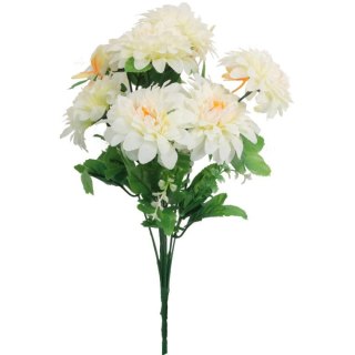 BUKIET 9 SZTUCZNYCH BIAŁYCH MARGARETEK Z MOTYLKAMI - DEKORACJA 40CM