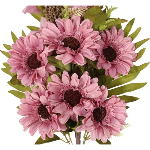Bukiet płaska wiązanka nagrobna mix gladioli i gerber 68cm fioletowa