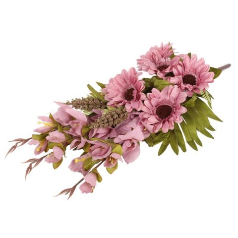 Bukiet płaska wiązanka nagrobna mix gladioli i gerber 68cm fioletowa