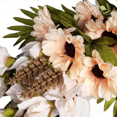 Bukiet płaska wiązanka nagrobna mix gladioli i gerber 68cm kremowa