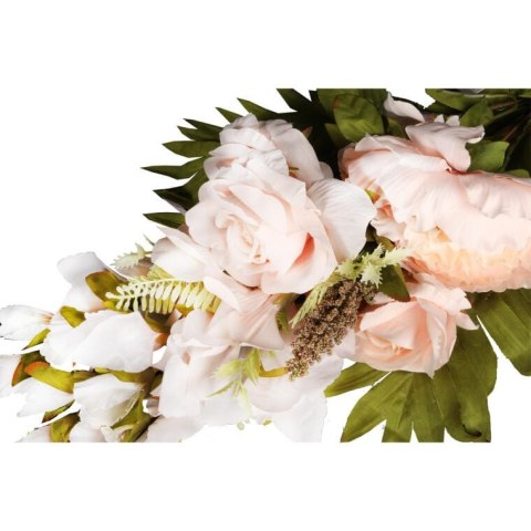 Bukiet płaska wiązanka nagrobna mix gladioli róż i piwonii 68cm kremowy