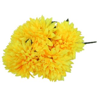 Bukiet sztucznych chryzantem żółtych 62cm - idealny do dekoracji na Wszystkich Świętych