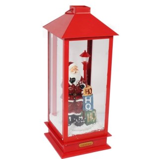 LATARNIA ŚWIĄTECZNA NOELVIK, WIRUJĄCY ŚNIEG, LED, MELODIE, MIKOŁAJ, 48CM