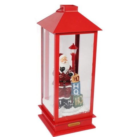 LATARNIA ŚWIĄTECZNA NOELVIK, WIRUJĄCY ŚNIEG, LED, MELODIE, MIKOŁAJ, 48CM