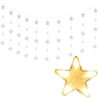 KURTYNA LED ZEWNĘTRZNA STELLARIA, GWIAZDKI, 170 LED, 2M, CIEPŁA BIEL, IP44