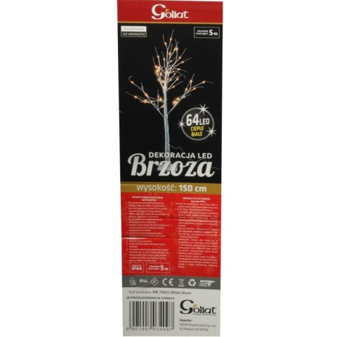 DRZEWKO LED LUMINA, 150CM, 64 LED, OGRODOWE, IP44, ŚWIĄTECZNE, CIEPŁA BIEL