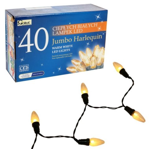 LAMPKI CHOINKOWE 40 LED LUMINES, CIEPŁA BIEL, 8.9M, ZIELONY KABEL, IP20