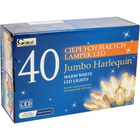 LAMPKI CHOINKOWE 40 LED LUMINES, CIEPŁA BIEL, 8.9M, ZIELONY KABEL, IP20