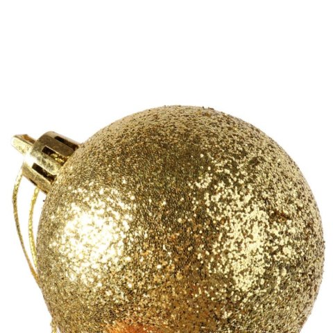 Komplet 12 Złotych Brokatowych Bombek Choinkowych, 6 cm
