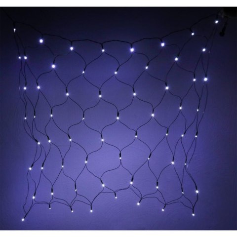 Kurtyna świetlna LED 1x1m do dekoracji zewnętrznej, światło zimne białe, odporna na warunki atmosferyczne, 64 diody, kabel zielo