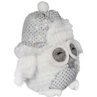 Pluszowy Stopper Drzwiowy w Kształcie Sowy ze Świątecznymi Dekoracjami, 30 cm