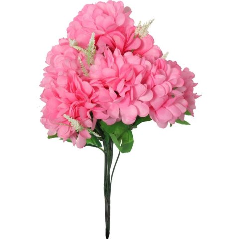 Różowy Bukiet Sztucznych Chryzantem z Gipsówką - Dekoracja Wszystkich Świętych, 54cm