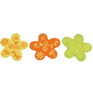 KWIATKI DREWNIANE DO PRZYKLEJANIA 24 SZT 3CM