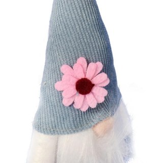 Niebieski Skrzat Wiosenny z Brodą 17 cm - Dekoracja Wielkanocna