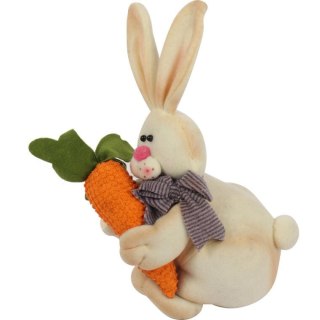 Pluszowy Zając Wielkanocny z Marchewką 37cm - Stabilna Figurka Dekoracyjna