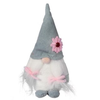 Wiosenny Skrzat z Warkoczykami i Niebieską Czapeczką - Dekoracja Wielkanocna, 17 cm