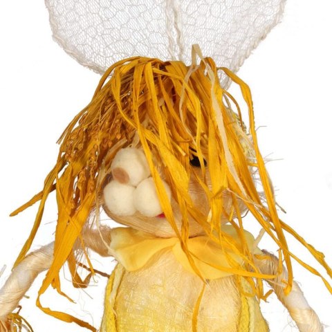 Żółty Zając z Sizalu Trzymający Jajko - Wielkanocna Figurka Stojąca 78cm