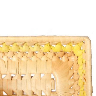 Żółty prostokątny koszyczek na pieczywo 18x11cm z naturalnego materiału