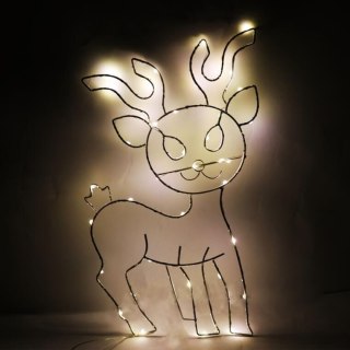 Dekoracja Świetlna LED - Renifer Ciepły Biały 45 cm Zasilanie Bateryjne Do Użytku Wewnętrznego