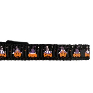 Obroża ze wzorem HALLOWEEN czarna