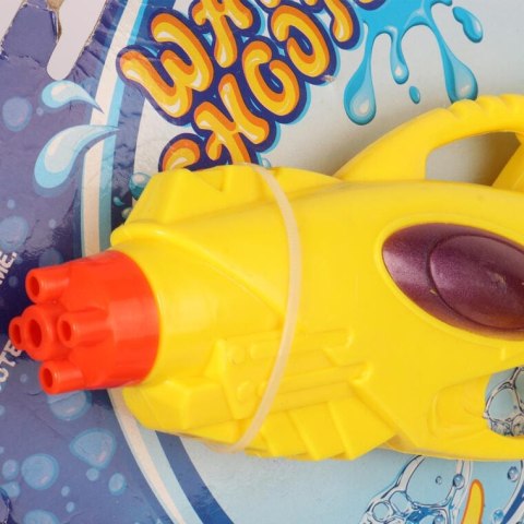 Pistolet na Wodę Śmigus-Dyngus 29cm w Kolorach Żółto-Fioletowym z Odwróconym Mocowaniem Pojemnika
