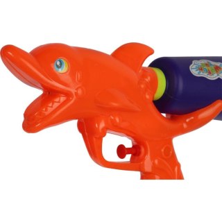 Pomarańczowy Pistolet Wodny Rekin 24cm z Odwróconym Pojemnikiem i Systemem Ciśnieniowym