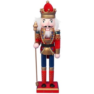 DZIADEK DO ORZECHOW FIGURKA DREWNIANA 30 CM CZERWONA