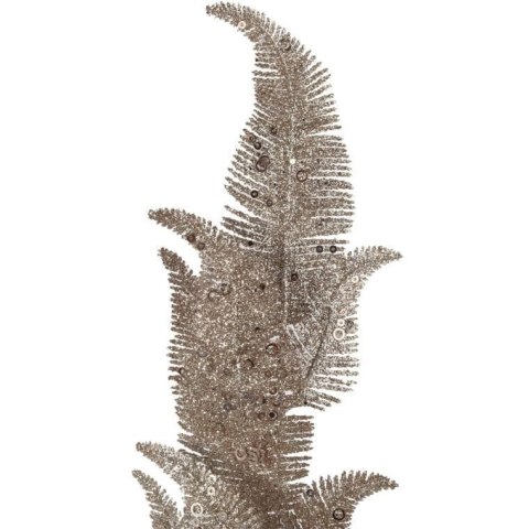 Efektowna gałązka paproci z brokatem i cekinami, kolor szampana, 78 cm