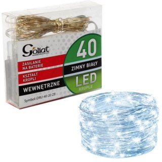 Lampki LED Giętkie na baterie - Biały Zimny - 40 sztuk na drucie dodatkowo do Dekoracji Wnętrz