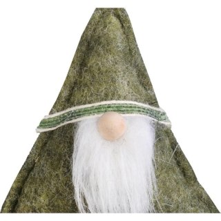Ozdoba bożonarodzeniowa zawieszka MIKOŁAJ z materiału 12 cm zielona