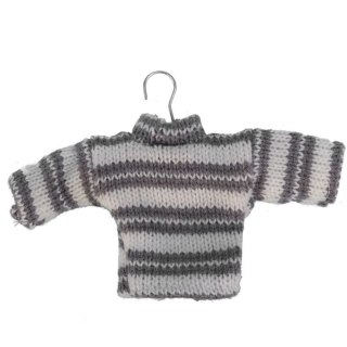 Ozdoba bożonarodzeniowa zawieszka SWETEREK z materiału 13X9cm SZARY
