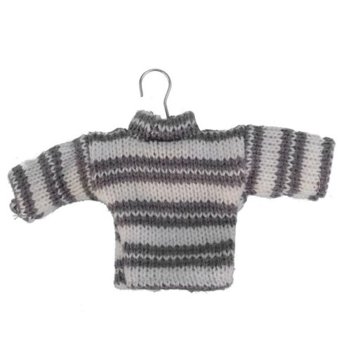 Ozdoba bożonarodzeniowa zawieszka SWETEREK z materiału 13X9cm SZARY