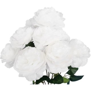 Biały Bukiet Sztucznych Piwonii - 9 Sztuk, Wysokość: 42 cm, Wysokiej Jakości