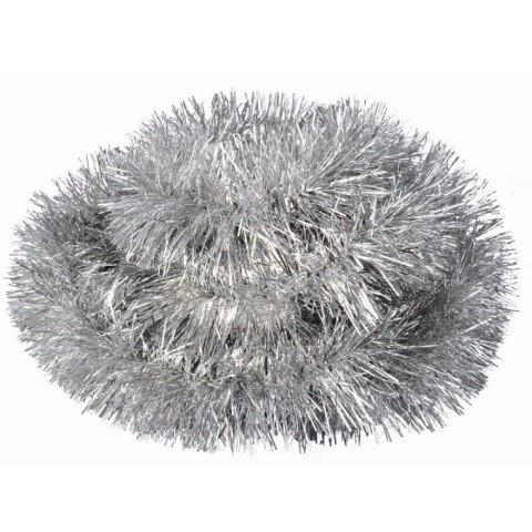 Łańcuch choinkowy fluorestencyjny srebrny fi 15 cm x 3 m
