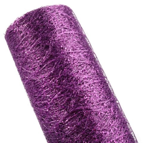ORGANZA FIOLETOWA Z NADRUKIEM BROKATOWYM 0,50 x 10 m