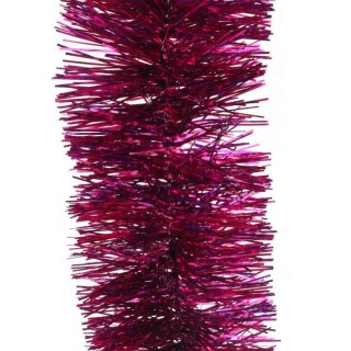 Różowy fluo łańcuch choinkowy z folii metalizowanej, szerokość 7 cm, długość 2 m