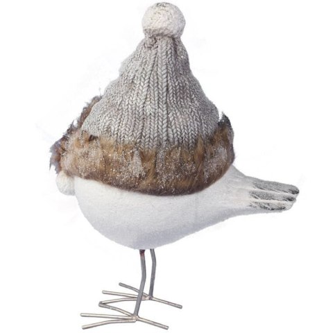 FIGURKA PTASZEK ZIMOWY BELLISIMA, ŚWIĄTECZNA OZDOBA, BROKAT, CZAPKA, 57CM