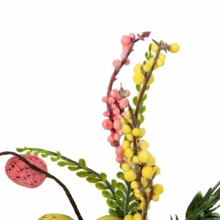 PIK Z JAJKIEM GAŁĄZKA WIELKANOCNA 26 CM ŻÓŁTO RÓŻOWA