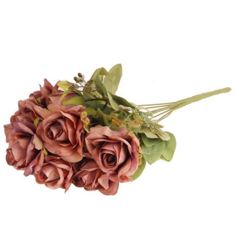 BUKIET 11 RÓŻ 44 CM KOLOR PUDROWY RÓŻ