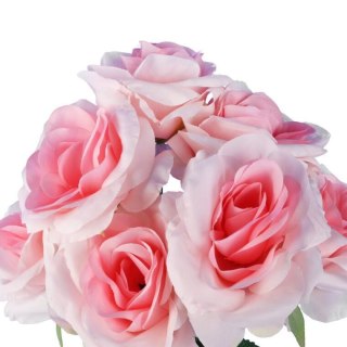 BUKIET 7 ROZWINIĘTYCH RÓŻ 42 CM KOLOR JASNO RÓŻOWY