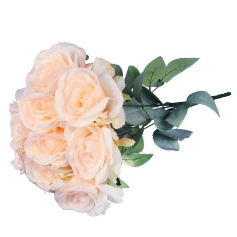 BUKIET 9 ELEGANCKICH RÓŻ 48 CM KOLOR KREMOWY