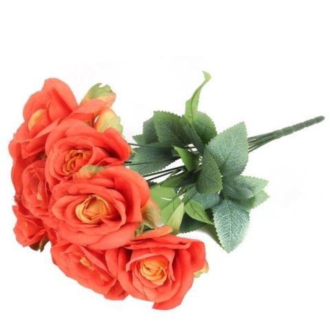 BUKIET 9 ELEGANCKICH RÓŻ 48 CM KOLOR POMARAŃCZOWY