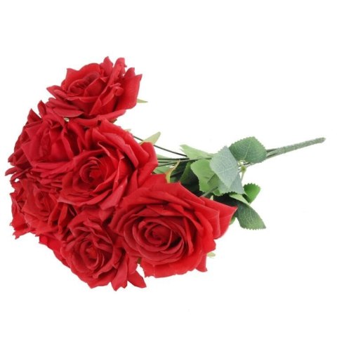 BUKIET 9 ROZWINIĘTYCH RÓŻ 48 CM KOLOR CZERWONY