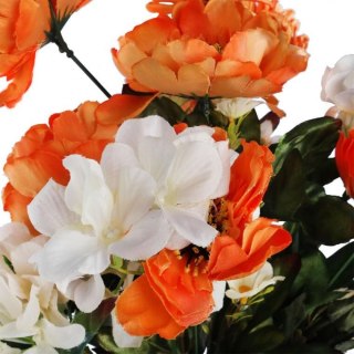 Bukiet 10 kwiatów mix anemonów i hortensji w kolorze POMARAŃCZOWYM