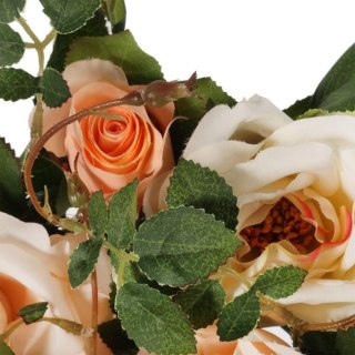 Romantyczny Wianek z Różami ŁOSOSIOWY o Średnicy 20 cm
