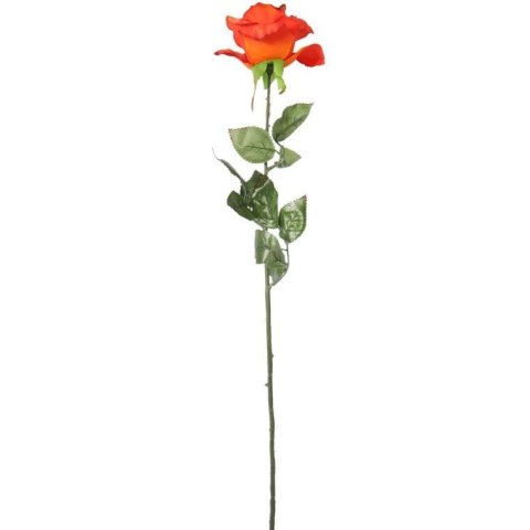 Sztuczna Róża w Pąku Pomarańczowa - 74 cm