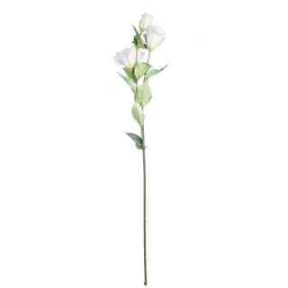Sztuczna gałązka kwiatu Eustomy w kolorze Białym 72 cm