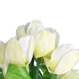 Bukiet 9 TULIPANÓW w kolorze BIAŁYM 32 cm